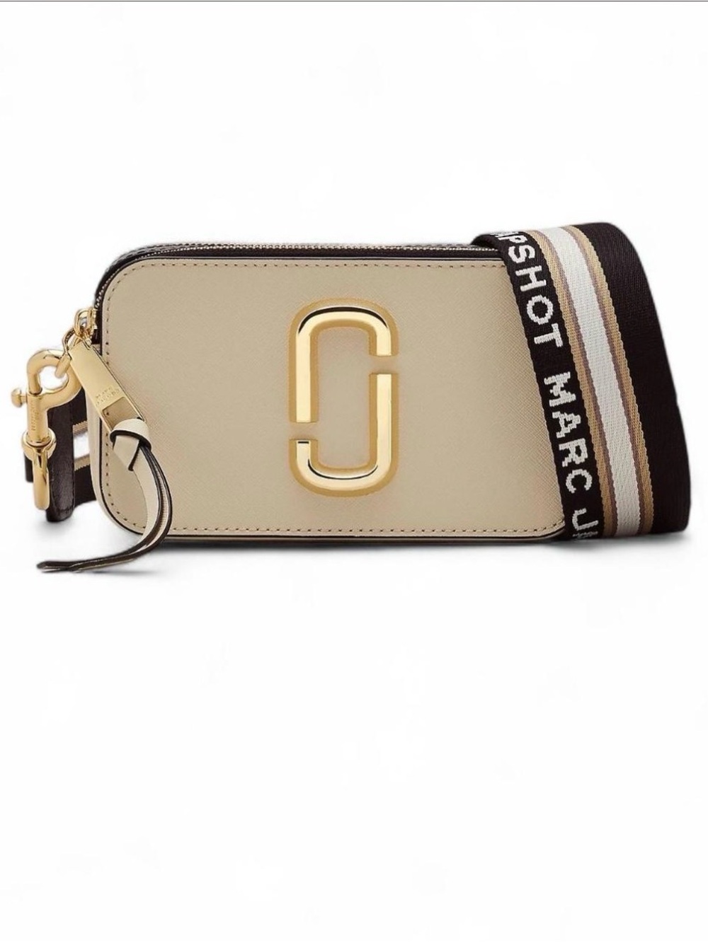 Marc Jacobs Beige Snapshot Phone Case with Logo Strap